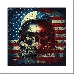 american flag airplane Posters and Art